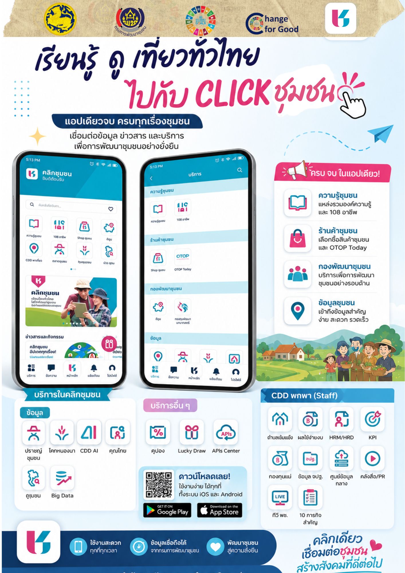 สพอ.เนินมะปราง ส่งเสริมการใช้ประโยชน์แอปพลิเคชัน "Click ชุมชน" 