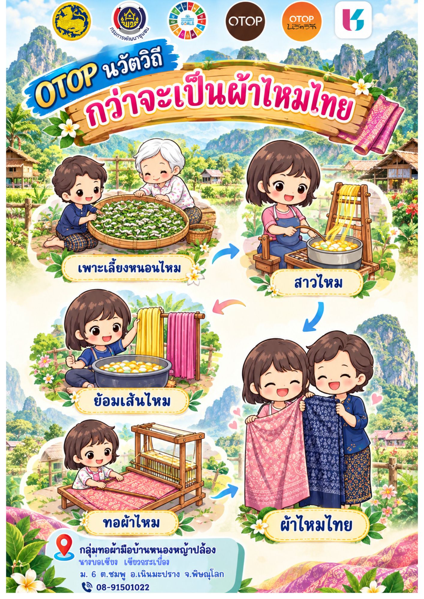  พช.เนินมะปราง ประชาสัมพันธ์ชุมชนท่องเที่ยว OTOP นวัตวิถี “บ้านหนองหญ้าปล้อง”